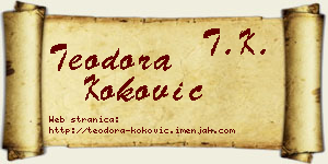 Teodora Koković vizit kartica